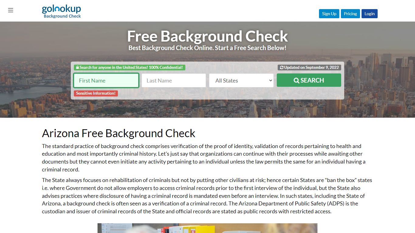 Arizona Free Background Check, Free Background Check Arizona - GoLookUp